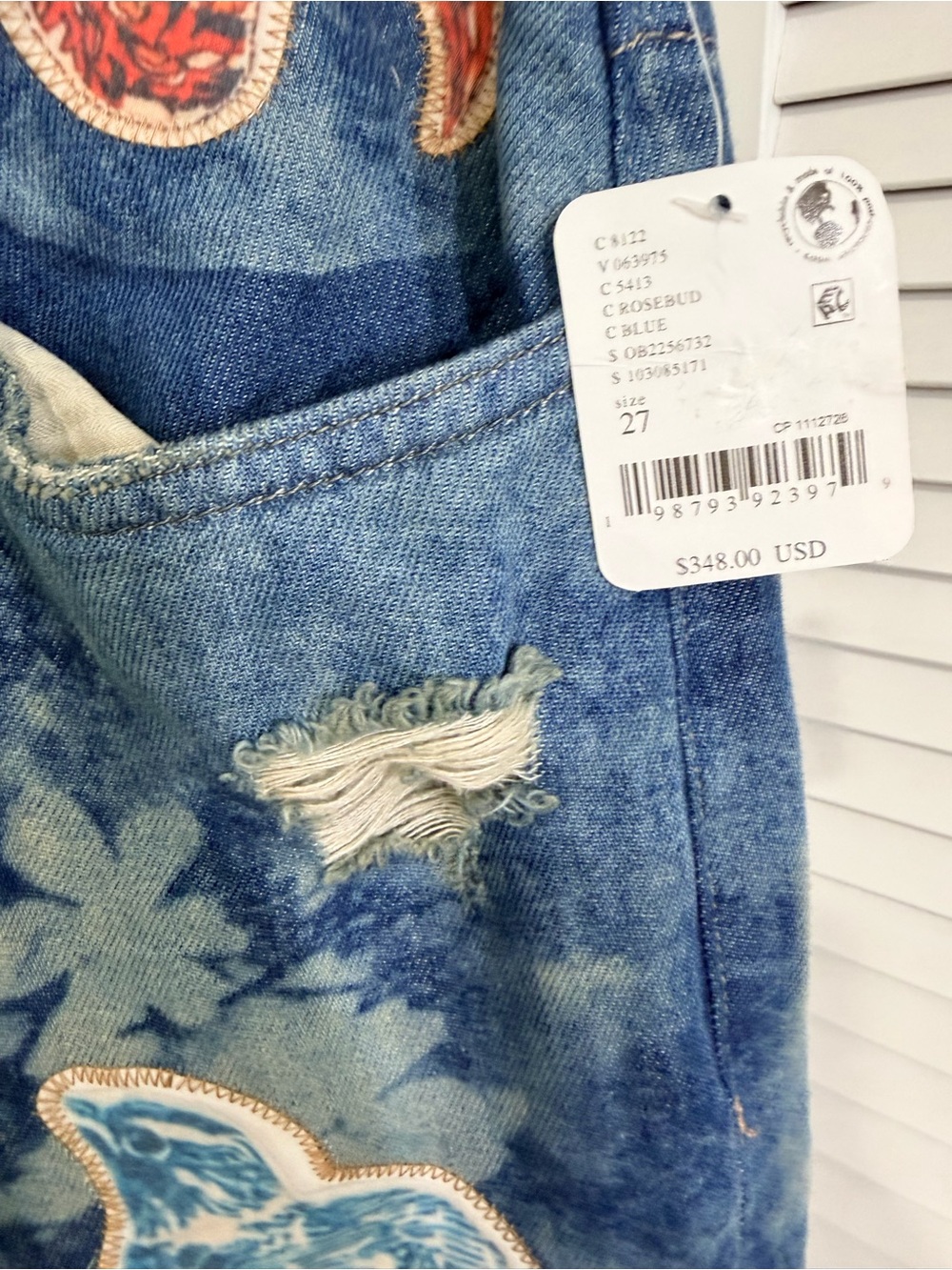 Free people x We the Free Flying high patched Jeans $348 NWT - Picture 6 of 7